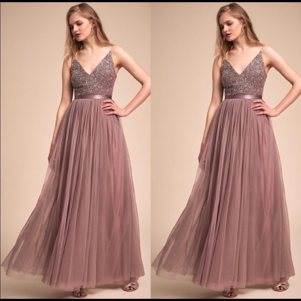 BHLDN Avery Violet Gray Dress